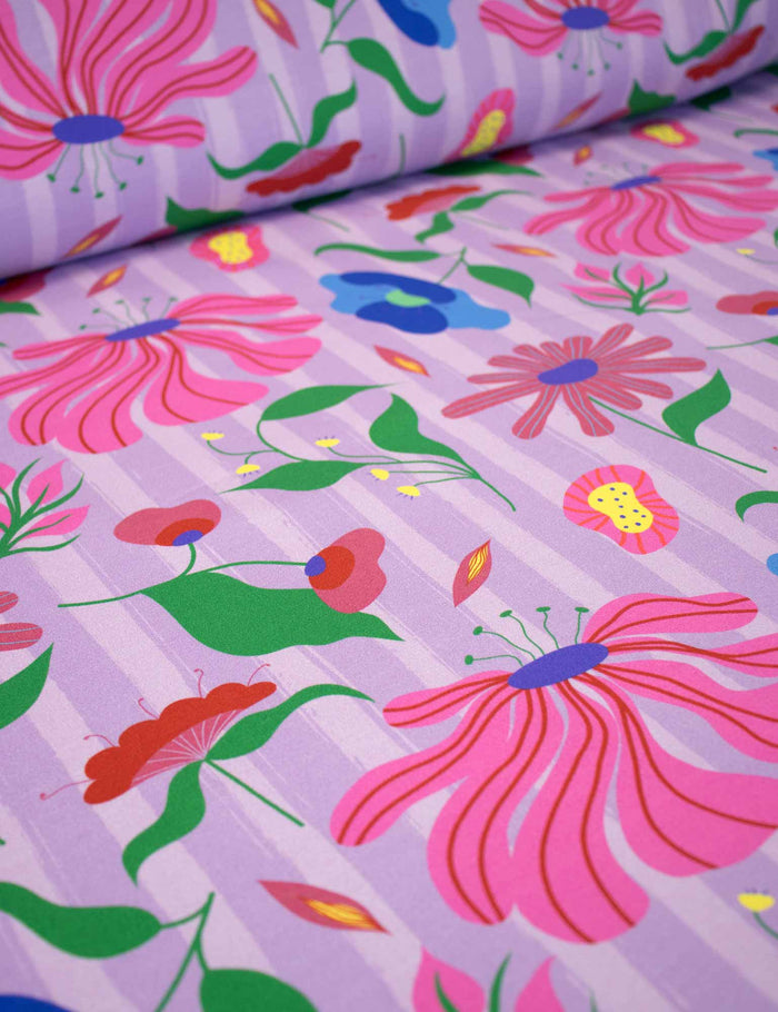 Bloom Boom Lilalicious | French Terry | 170 cm wide