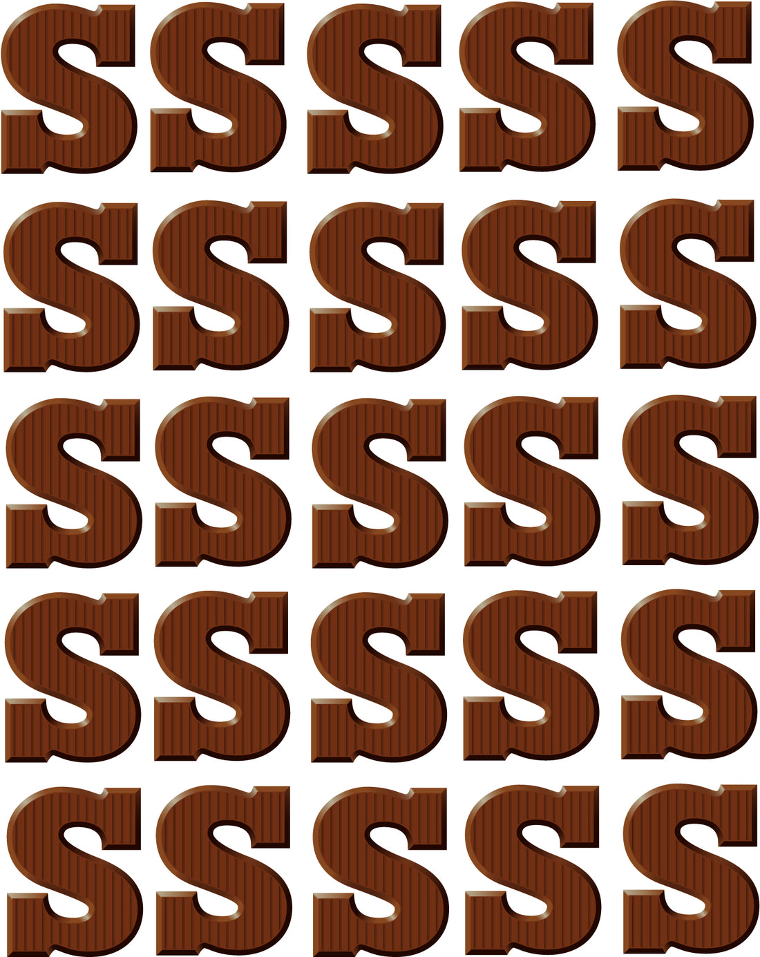 Chocolade letters Sint – All-over transfervel