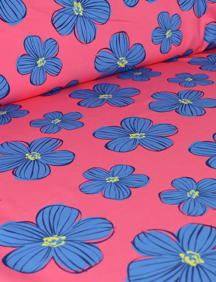 Funky Florals Coral Crush | French Terry | 170 cm wide