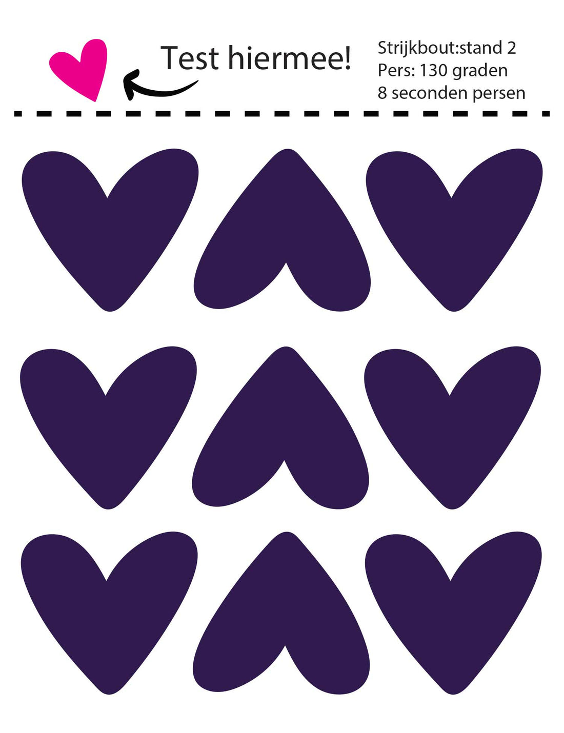 Hearts Midnight Plum Strijklabels – Strijktransfers