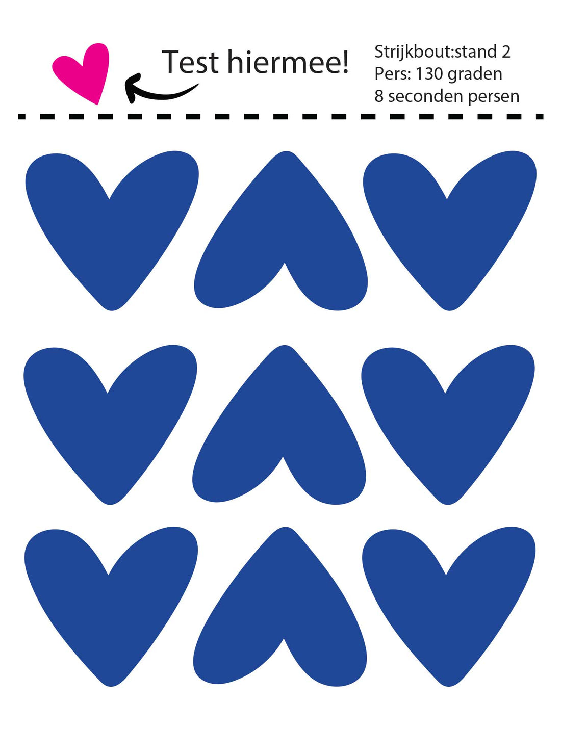 Hearts Royal Blue Strijklabels – Strijktransfers