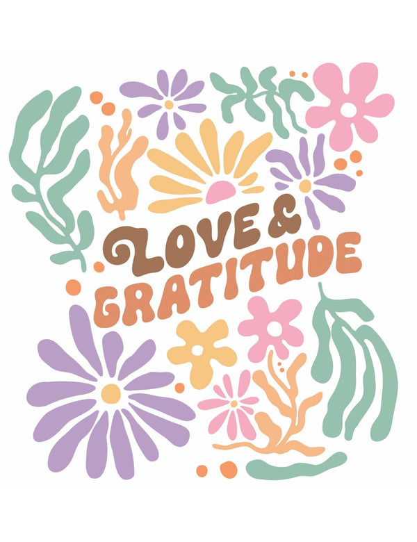 Love & Gratitude - Abstract Flower – Strijktransfer