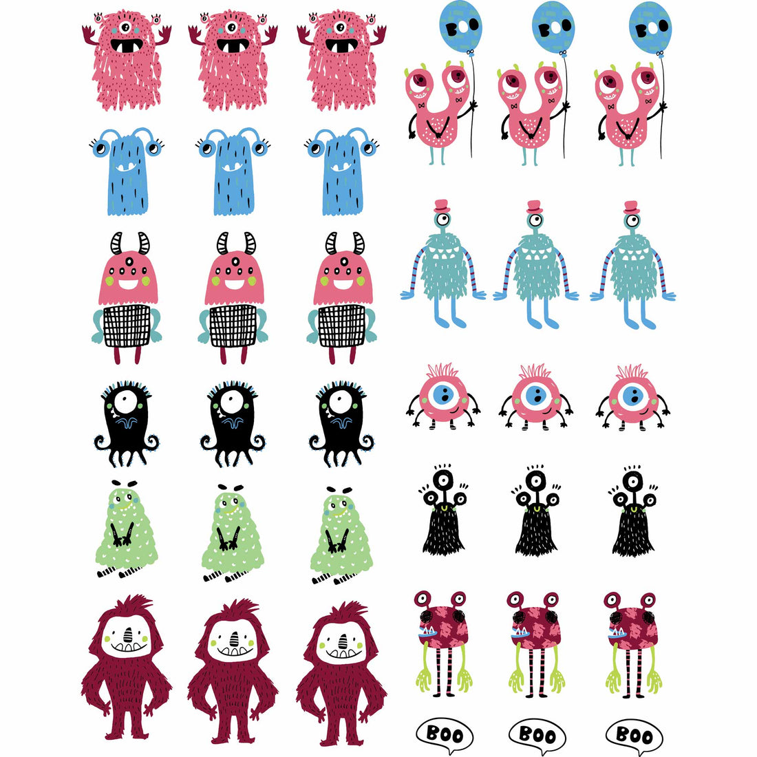 Monsters – All-over transfervel
