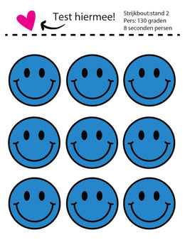 Smiley Bold Blue – Strijklabels