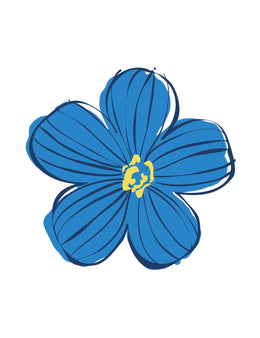 Funky Florals Bold Blue – Strijktransfer
