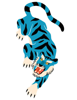 Blue Tiger Dive - Carousel Clash – Strijktransfer