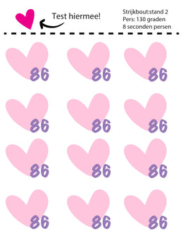 Candy Pink Hearts Maatlabels