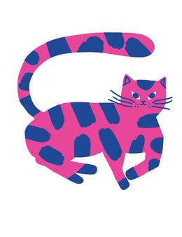 Cat Pink Blue – Strijktransfer