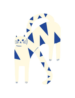Cat White Blue – Strijktransfer