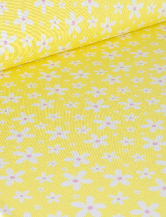 Daisy Pop Lemon Haze | Rib jersey | 125 cm wide