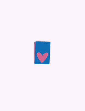 Double Heart Blue | Woven sew-in label