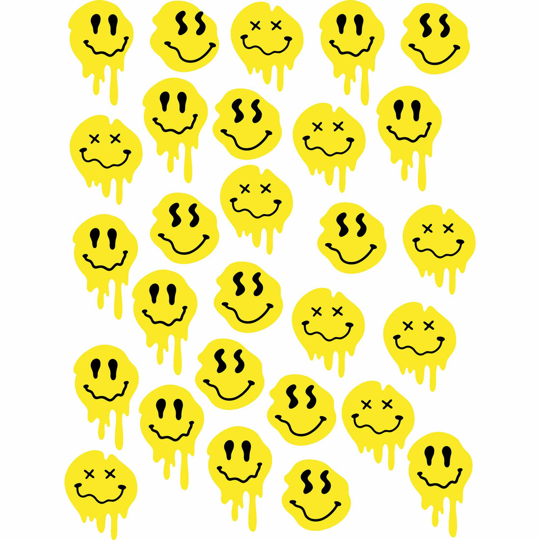 Drip Smileys – All-over transfervel