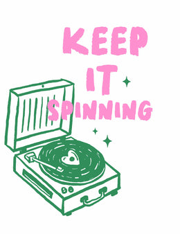 Keep It Spinning - Hand Drawn – Strijktransfer