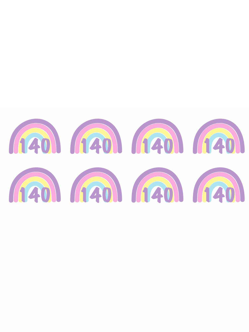 Pastel Regenboog Maatlabels