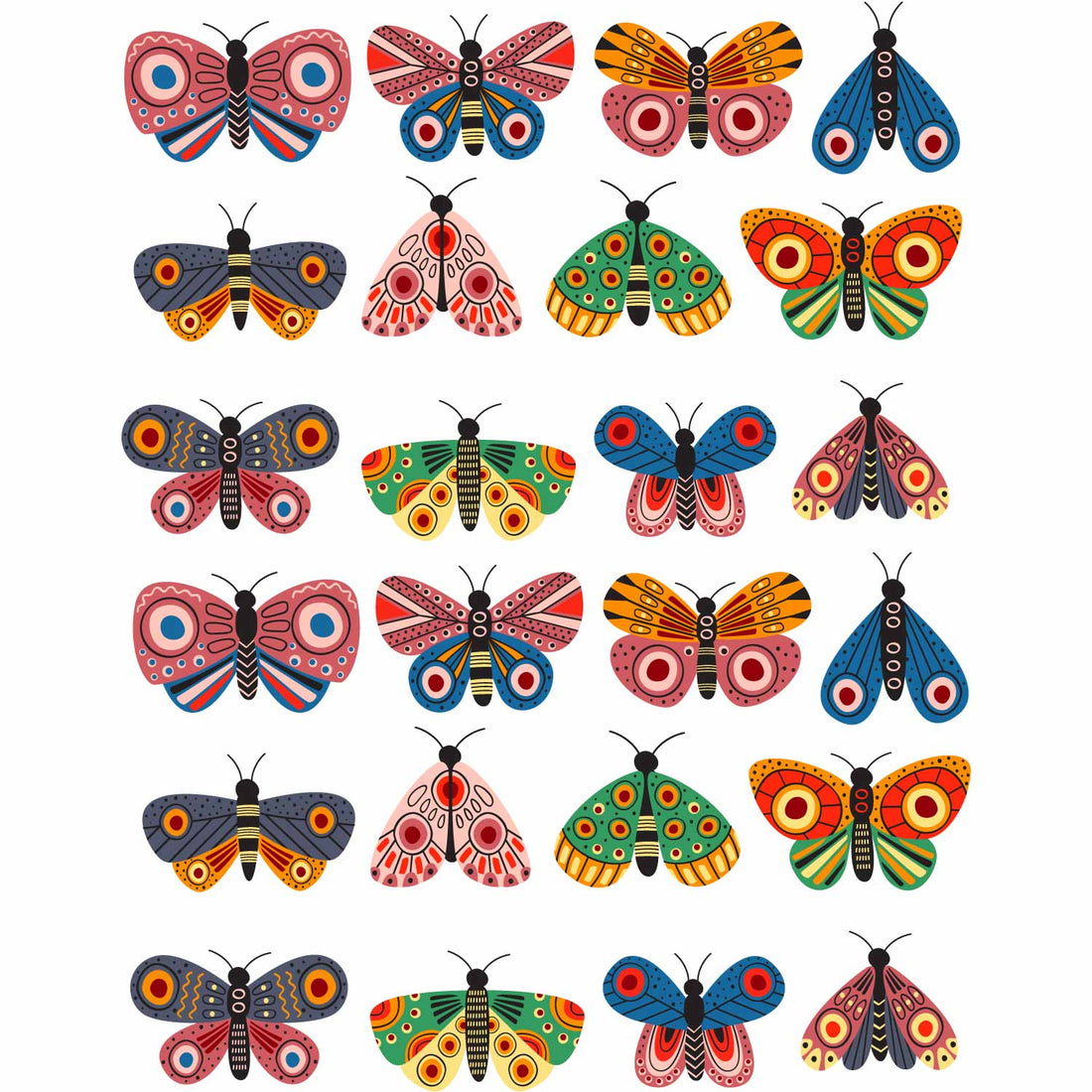 Vlinders – All-over transfervel – overzicht