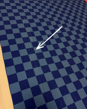 130cm Bold Blue & Royal Blue Check French Terry | Rebel Rescue