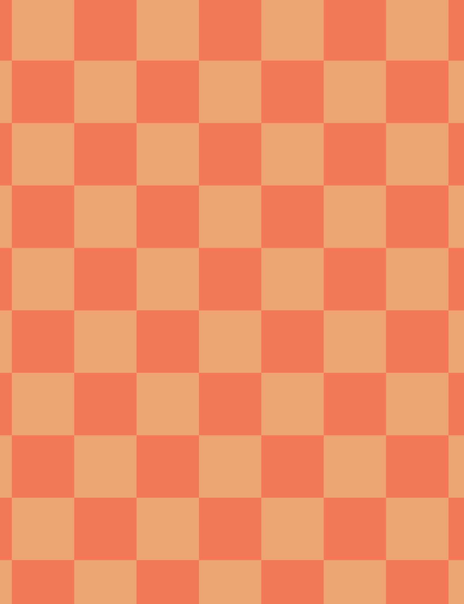 Bittersweet Orange Check – French Terry stof – 170 cm breed