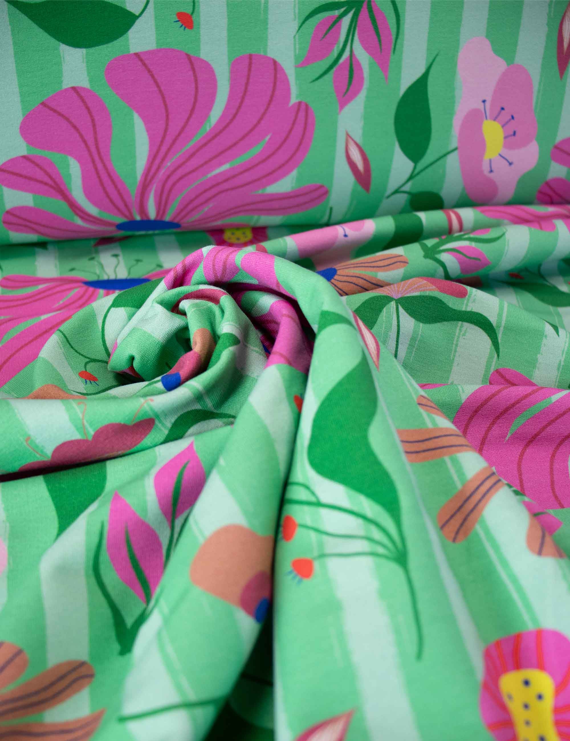 Bloom Boom Apple Pop Green | French Terry | 170 cm wide