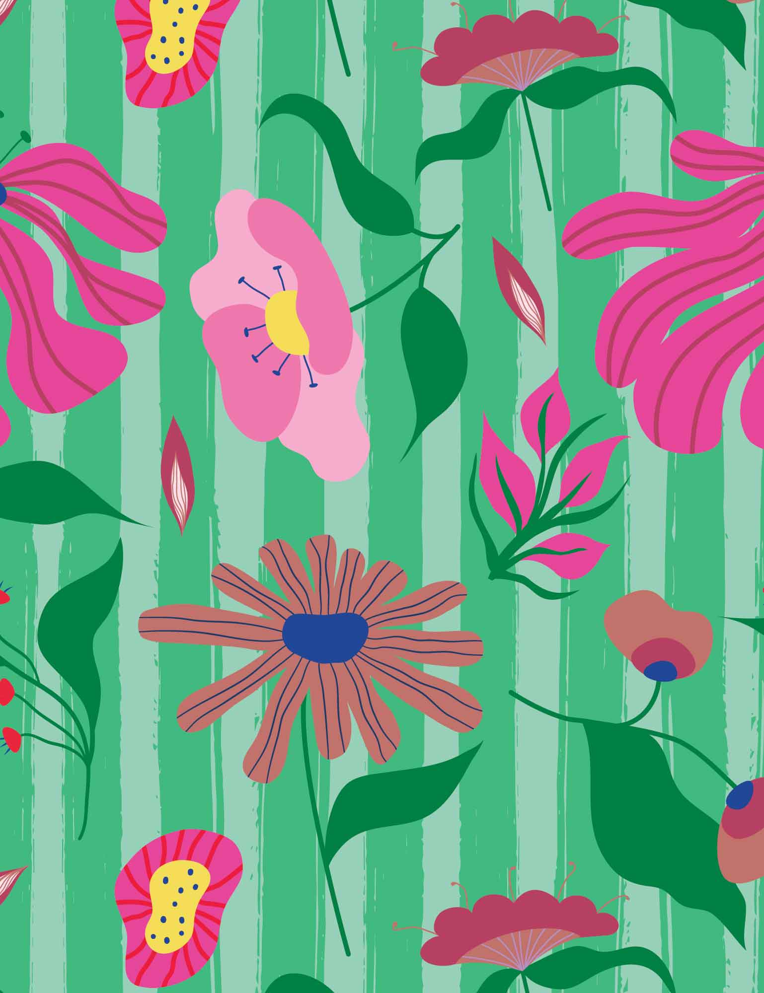 Bloom Boom Apple Pop Green | French Terry | 170 cm wide