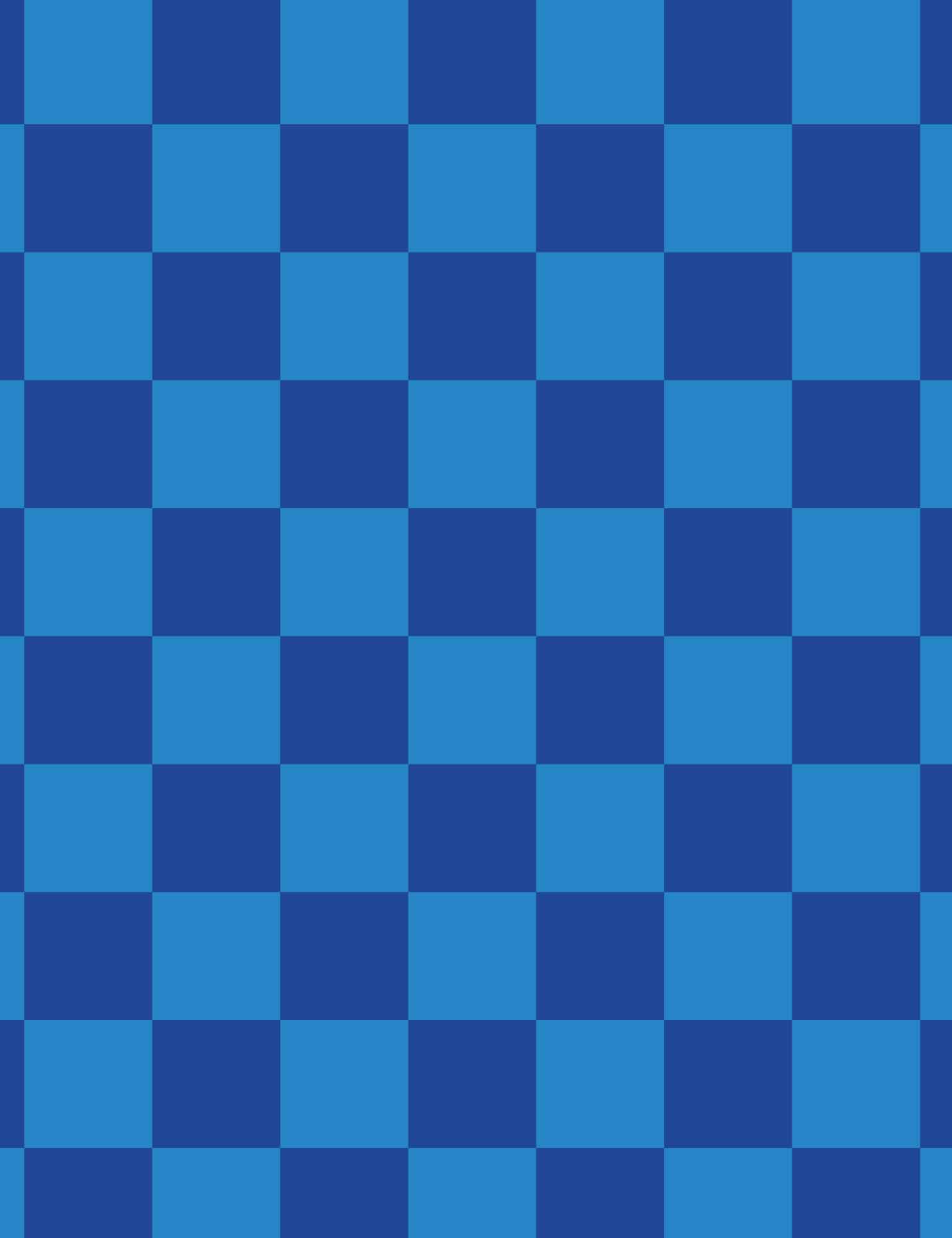 Bold Blue & Royal Blue Check – French Terry stof – 170 cm breed
