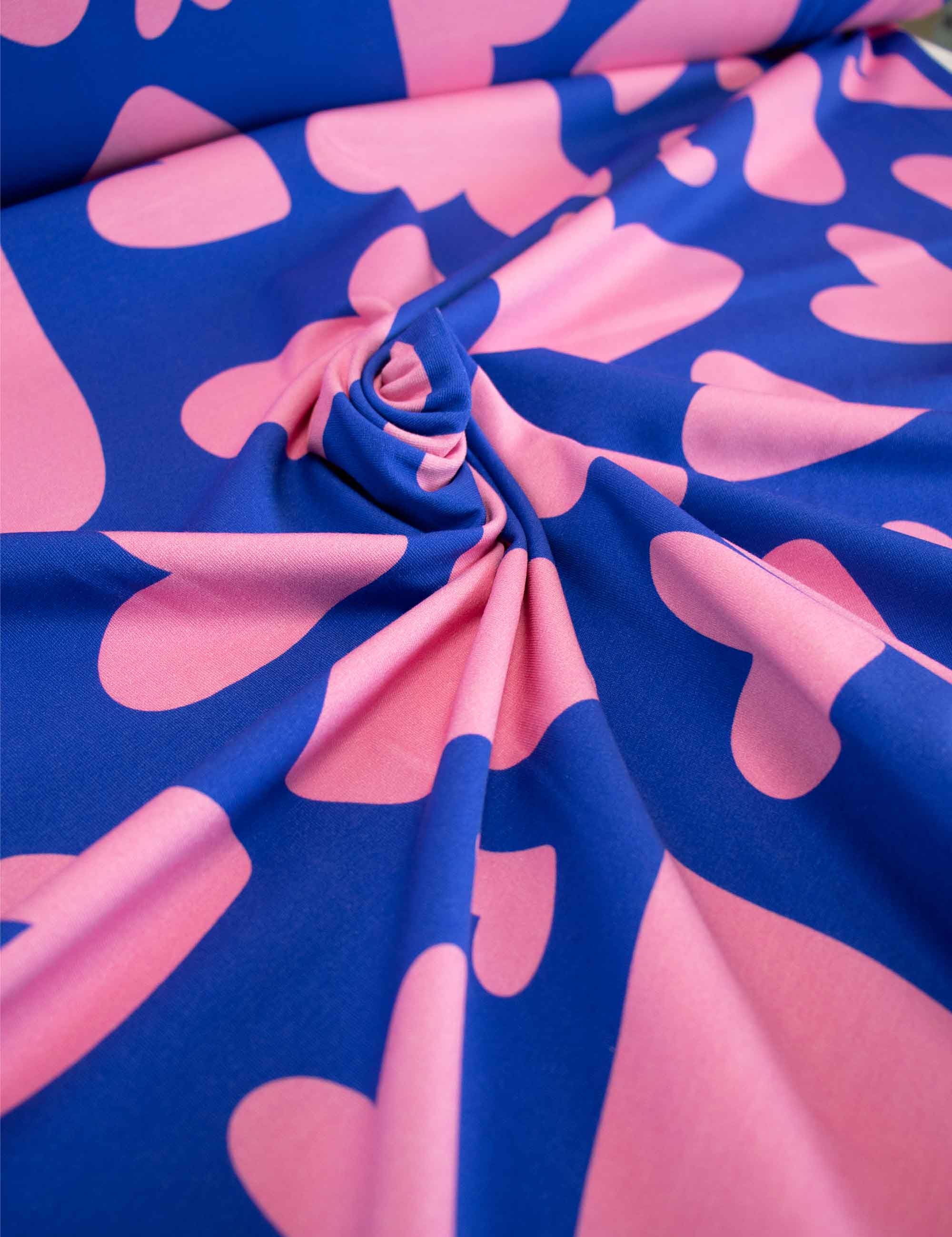 Bold Hearts - Blue | Jersey | 170 cm wide