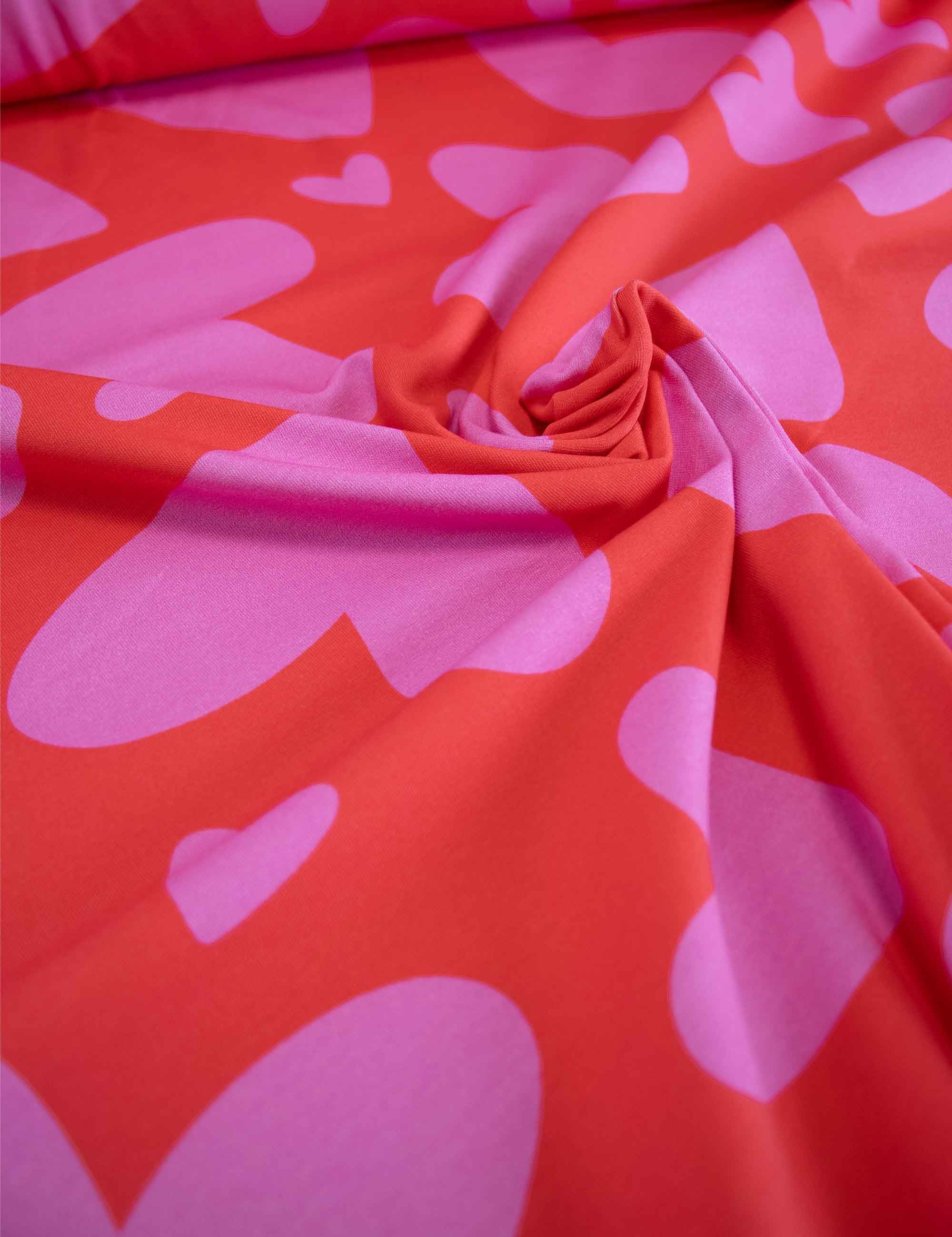 Bold Hearts (B-keuze) - Red | Jersey | 170 cm wide