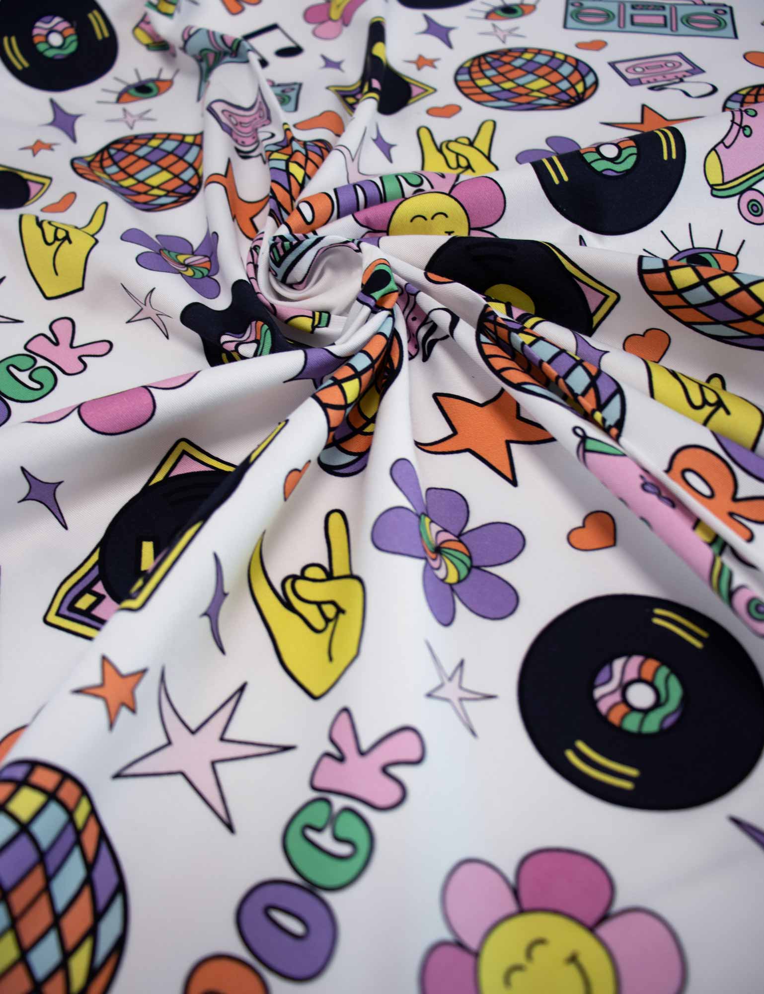 Boogie Vibes | Stretch cotton twill