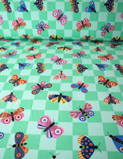 Butterfly Apple Pop Green – French Terry stof – 170 cm breed