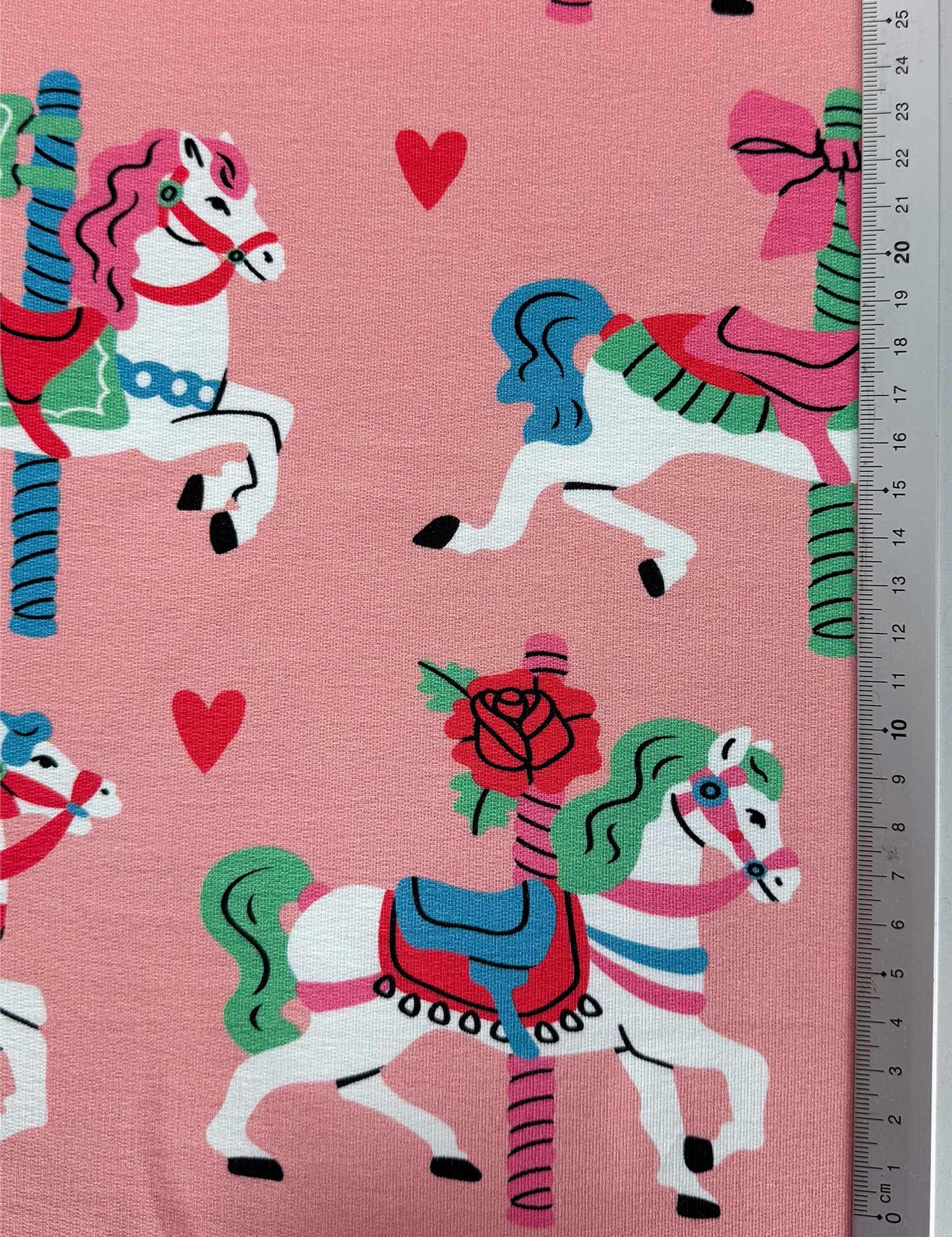 Carousel Horse Clay Pink – French Terry stof – 170 cm breed