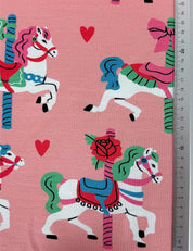 Carousel Horse Clay Pink – French Terry stof – 170 cm breed