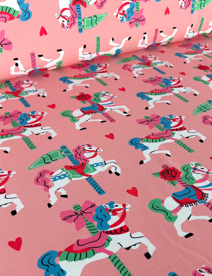 Carousel Horse Clay Pink French Terry