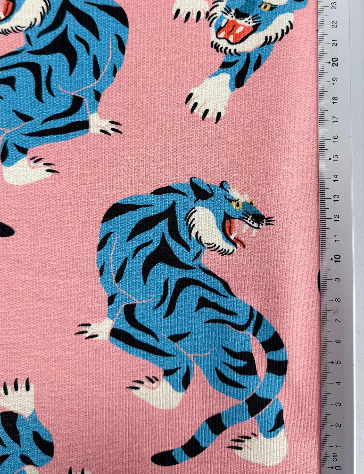Tiger Clay Pink – French Terry stof – 170 cm breed