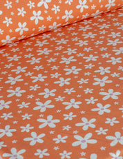 Daisy Pop Bittersweet Orange – Rib tricotstof – 125 cm breed – overzicht