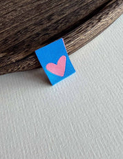 Double Heart Blue | Woven sew-in label