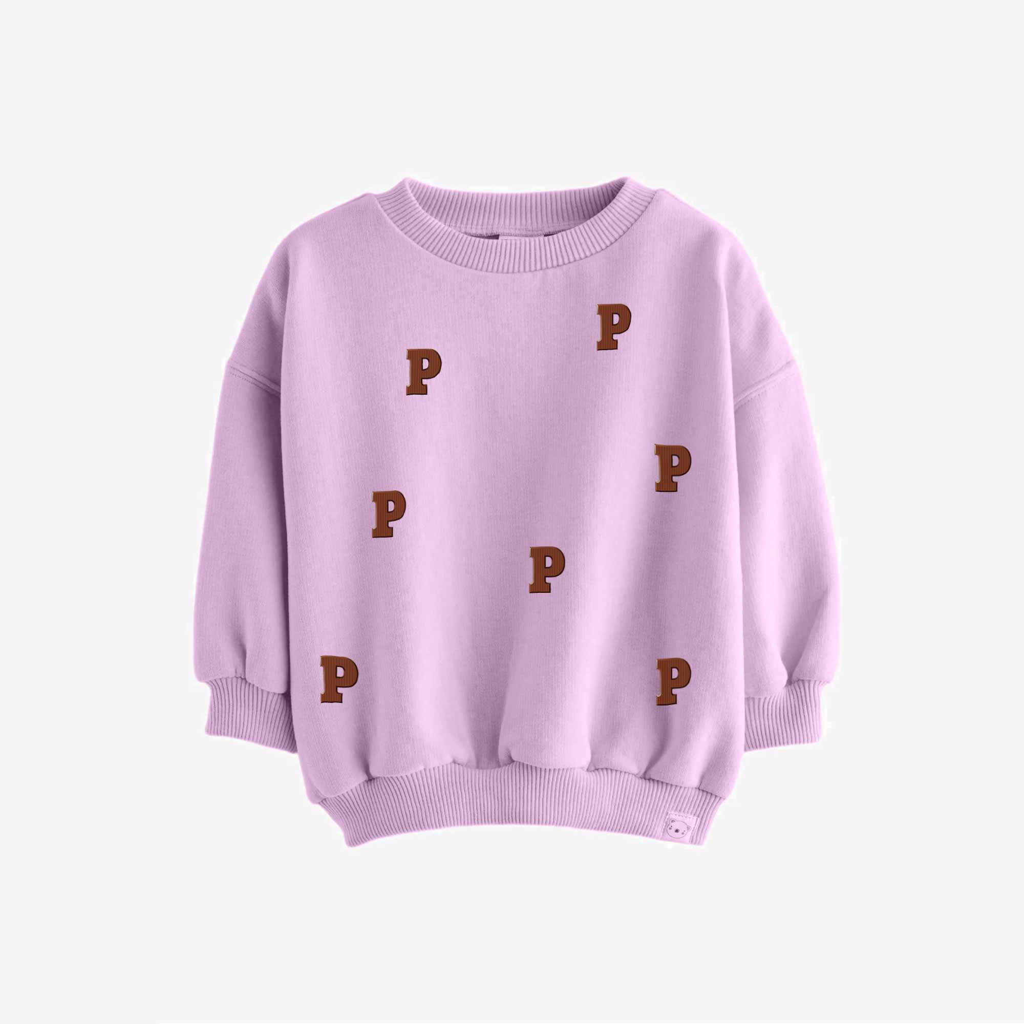 Chocolade letters Piet – All-over transfervel – op een trui