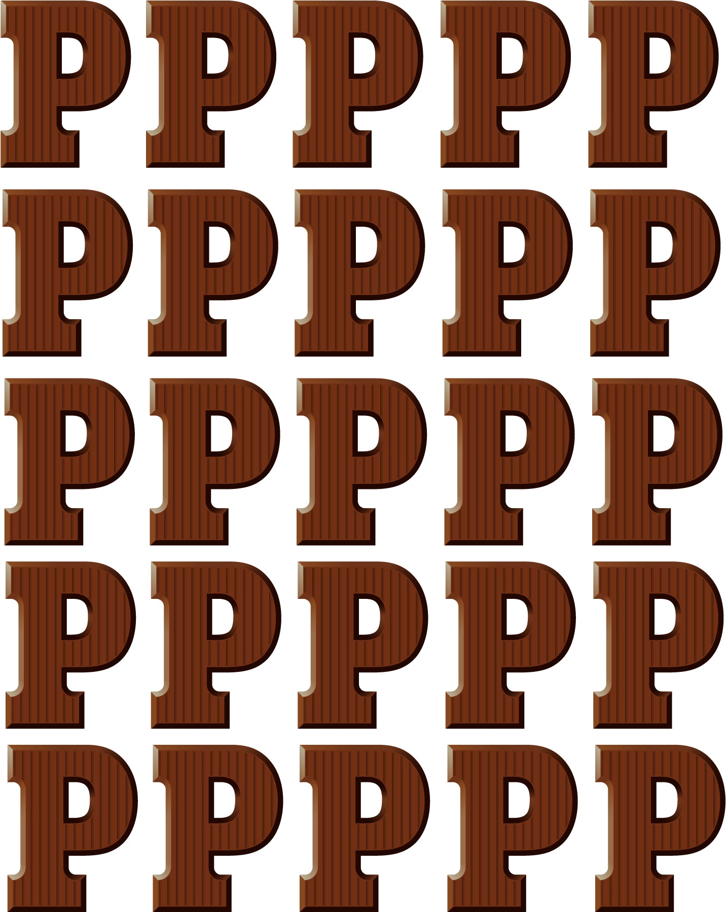 Chocolade letters Piet – All-over transfervel