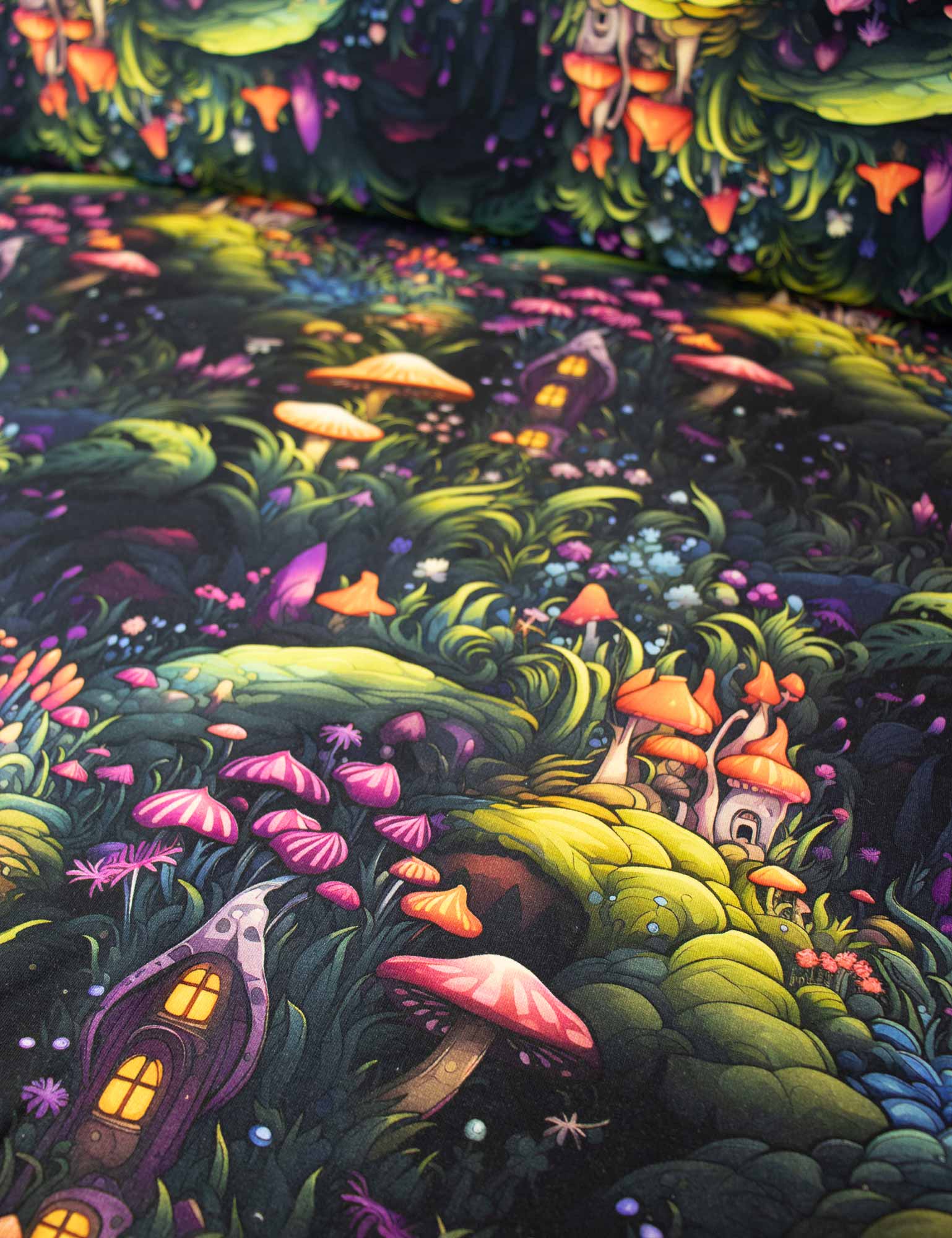 Fairy Forest Midnight Garden – French Terry stof – 170 cm breed