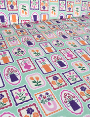 Floral Stamps Mint Vibe | Jersey | 170 cm wide