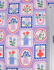 Floral Stamps Lilalicious | Jersey | 170 cm wide