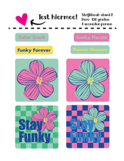 Funky Floral Mint Vibe Strijklabels – Strijktransfers