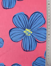 Funky Florals Coral Crush – French Terry stof – 170 cm breed
