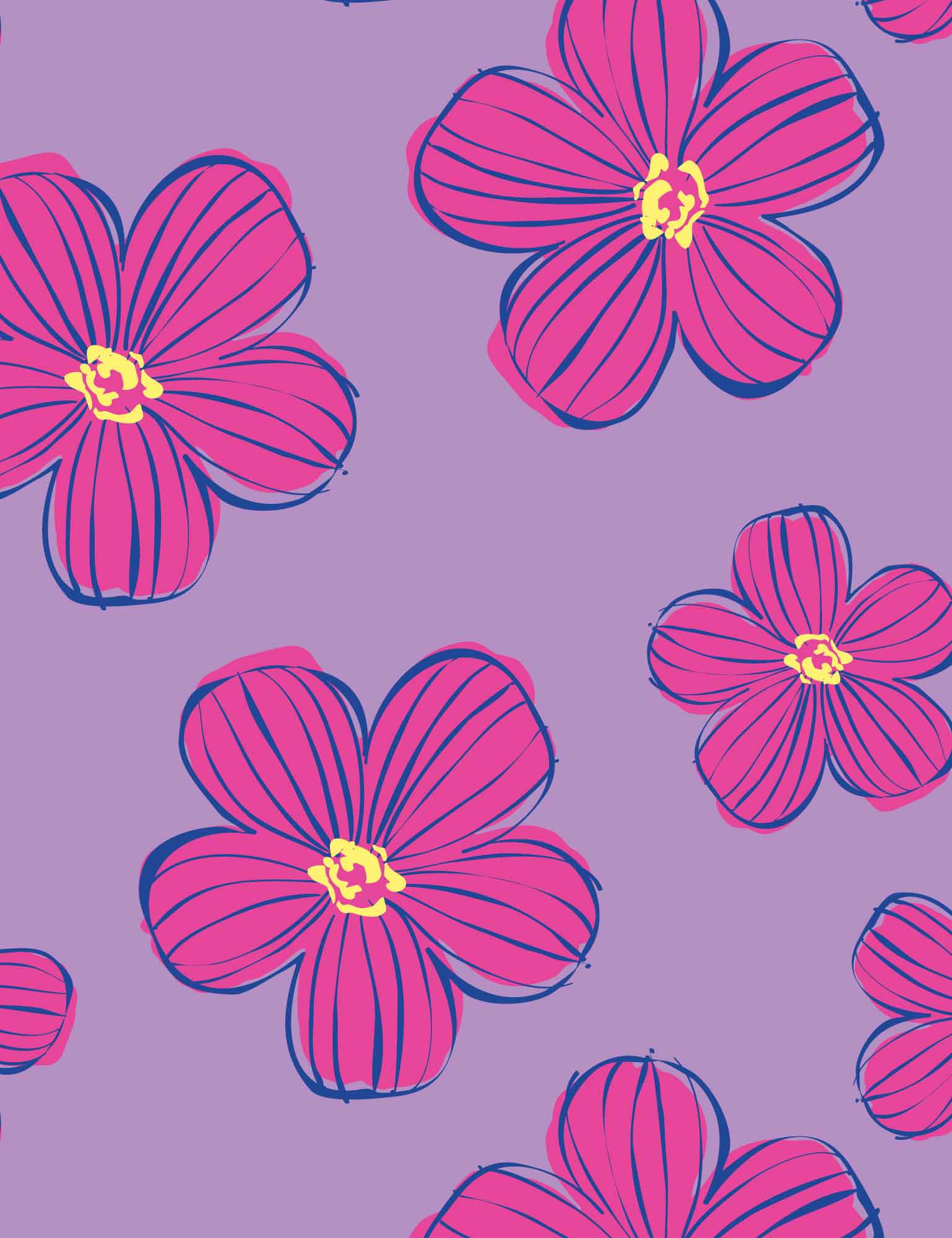 Funky Florals Lila | French Terry | 170 cm wide