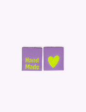 Hand Made Hearts Lilac | Woven sew-in label
