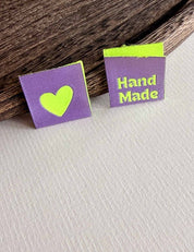 Hand Made Hearts Lilac | Woven sew-in label