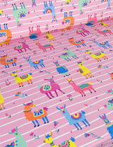 Happy Llamas Pink Pearl | Jersey | 170 cm wide