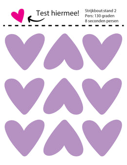 Hearts Lilalicious Strijklabels – Strijktransfers