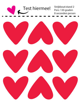 Hearts Rebel Red Strijklabels – Strijktransfers
