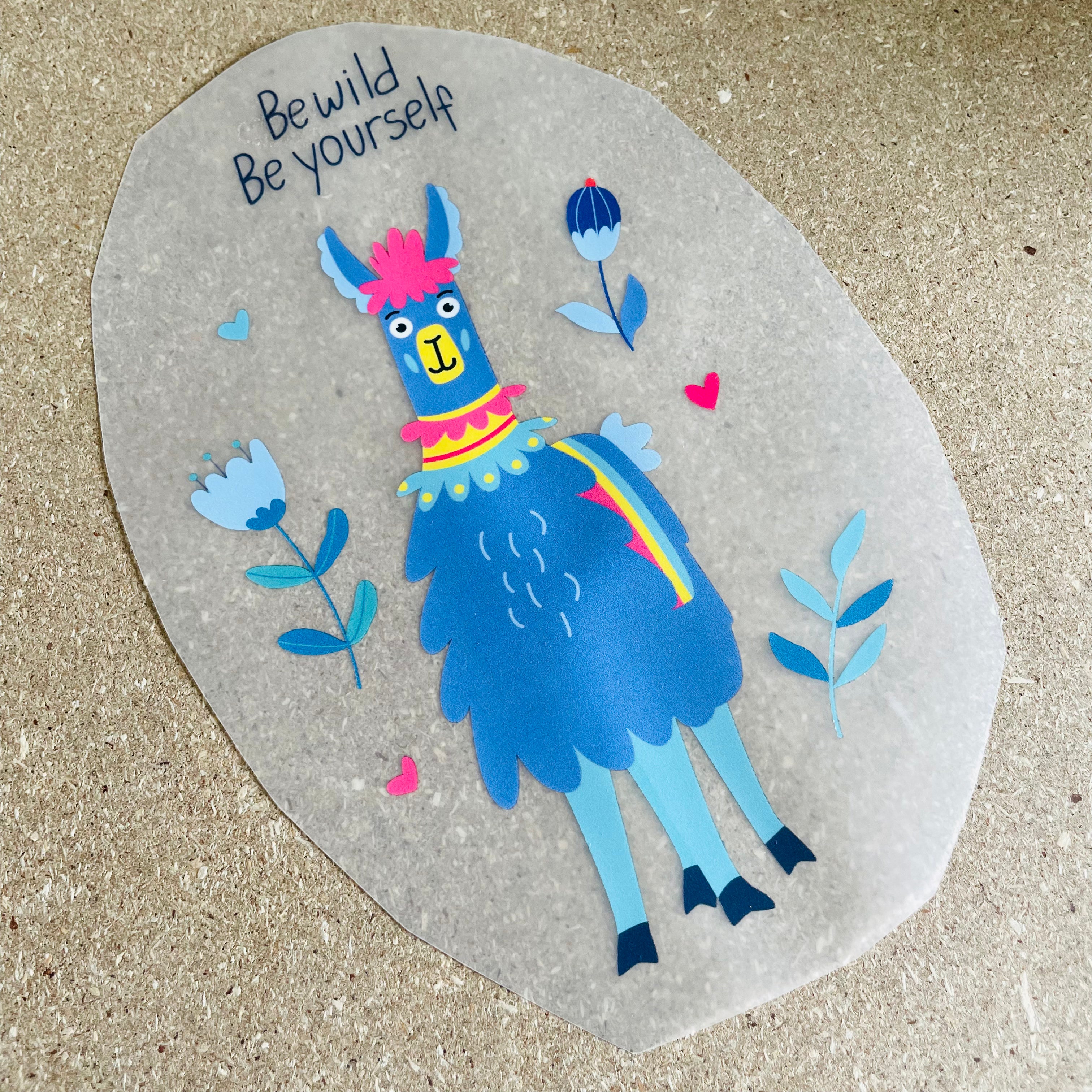 Be Wild Be Yourself - Funny Lama – Strijktransfer