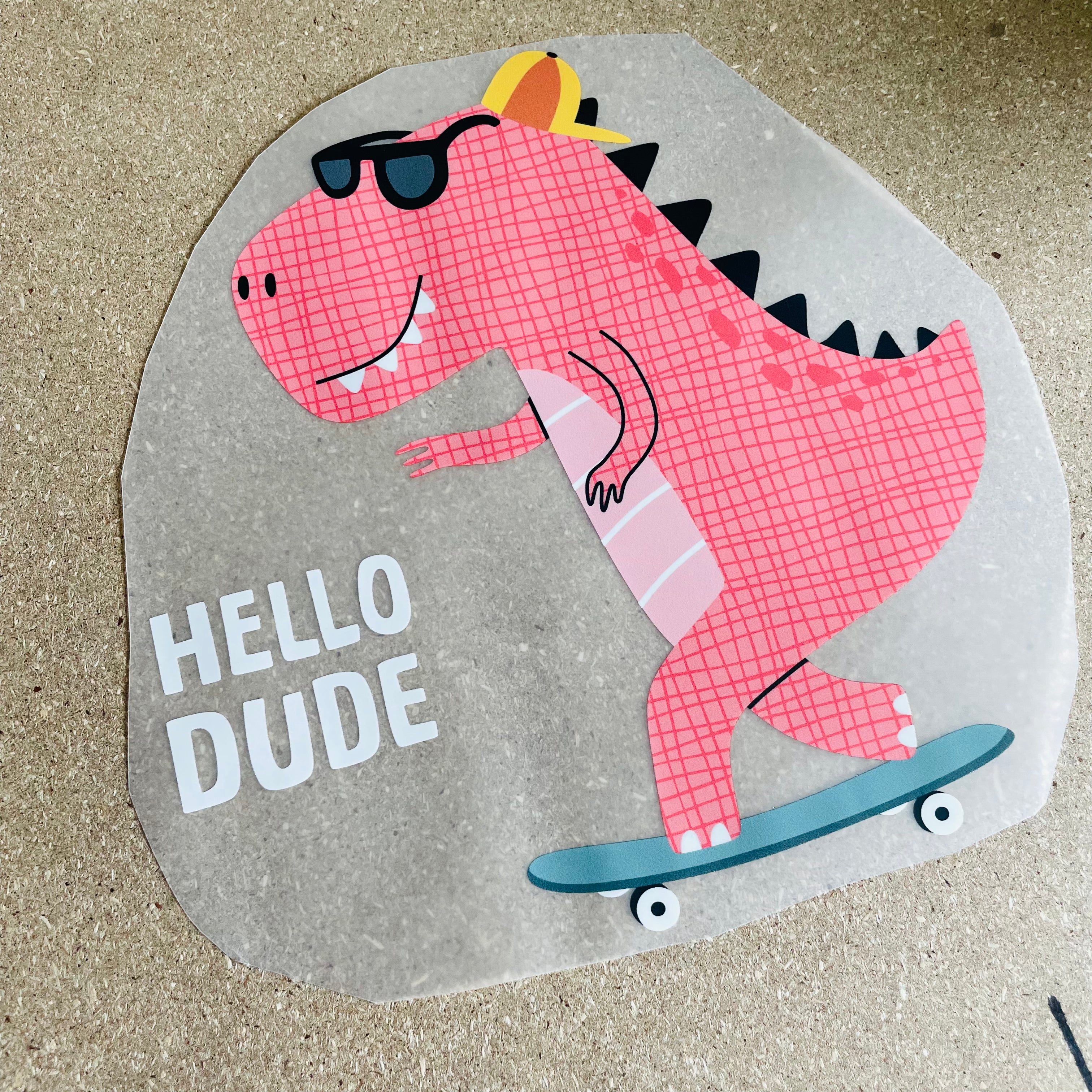 Hello Dude Red Dino – Strijktransfers
