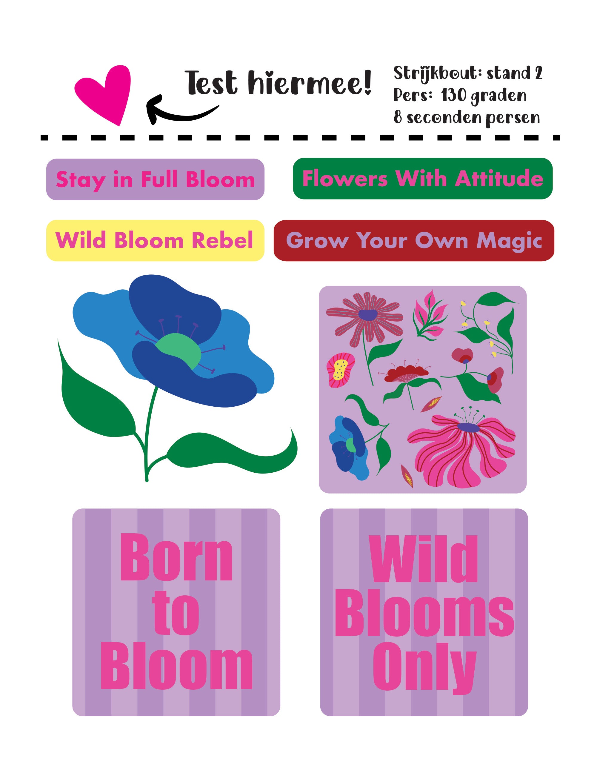 Bloom Boom Lilalicious Strijklabels – Strijktransfers